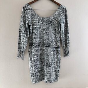 ✨$8 CLEAR-OUT✨ Billabong Bohemian Boho Printed Fringe Fitted Bodycon Mini Dress